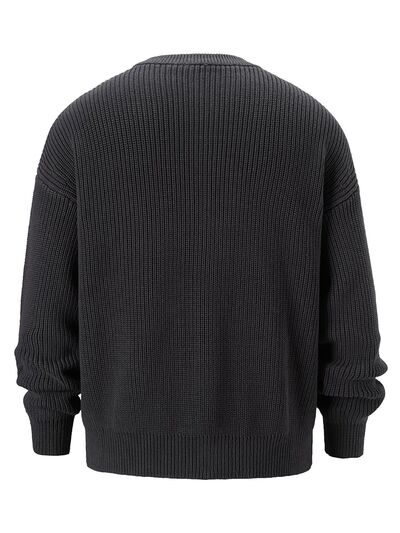 Men's Round Neck Long Sleeve Sweater.