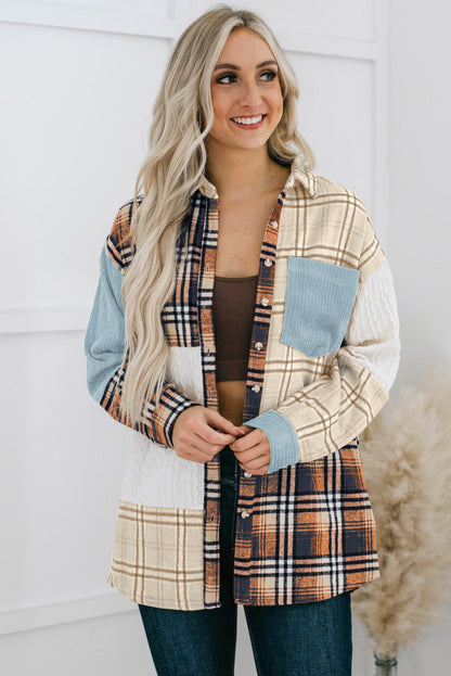 Plaid Color Block Shacket