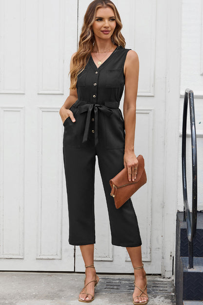 Sleeveless Cropped Jumpsuit