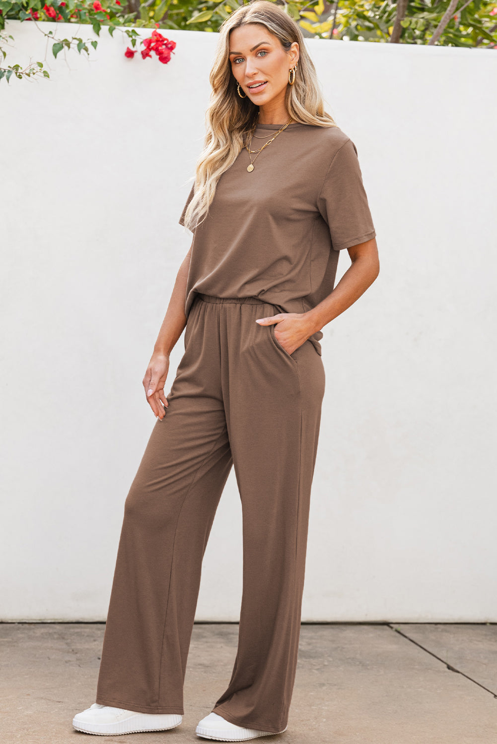 2pcs Wide Leg Pants Set