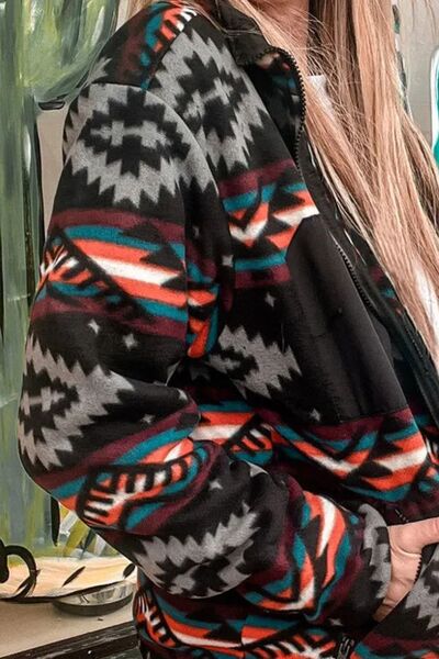 Zip Up Long Sleeve Aztec Jacket.