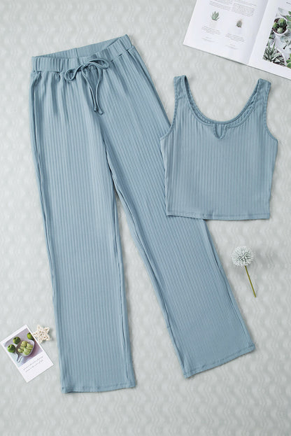 Ribbed Crop Tank & Lounge Pants Set