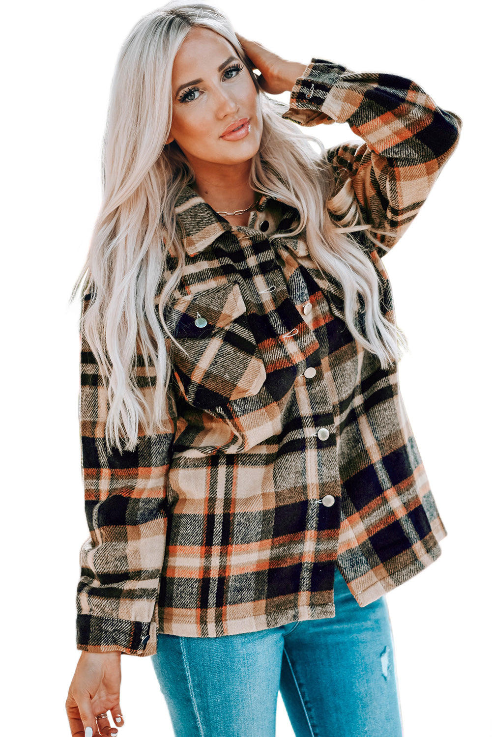 Geometric Plaid Shacket