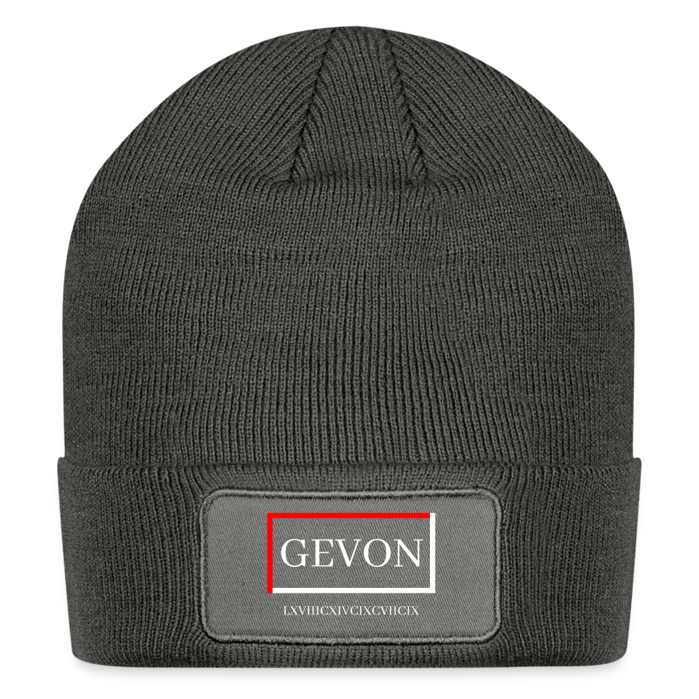 Gevon Patch Beanie - charcoal grey